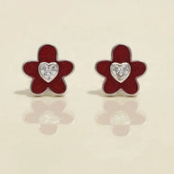 Scarlet Studs in 92.5 Silver