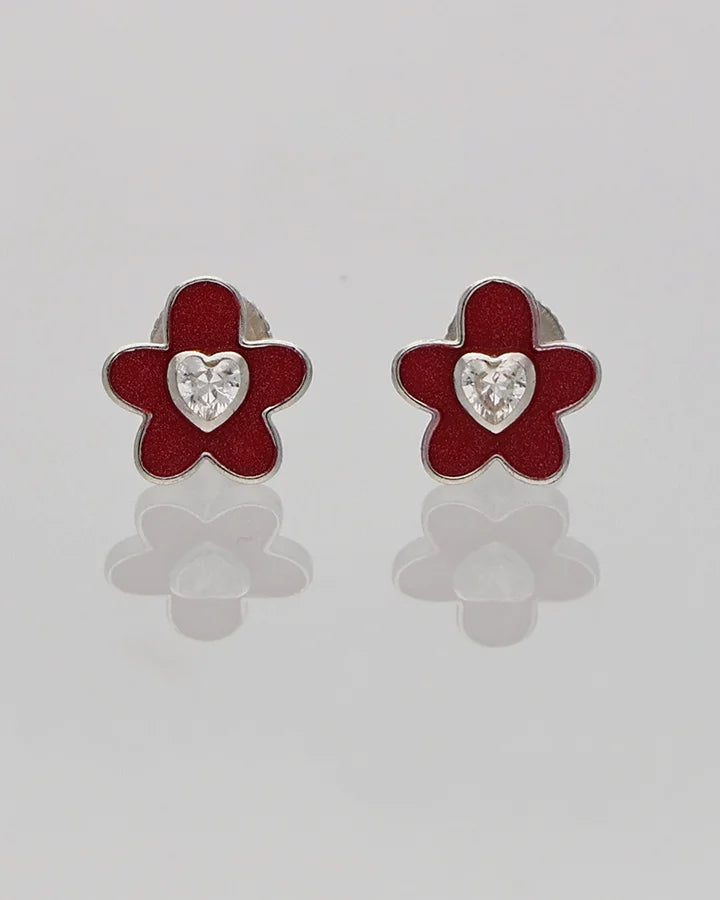 Scarlet Studs in 92.5 Silver