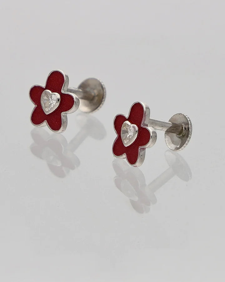Scarlet Studs in 92.5 Silver