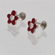 Scarlet Studs in 92.5 Silver
