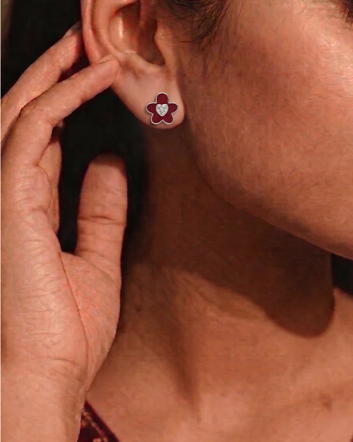 Scarlet Studs in 92.5 Silver