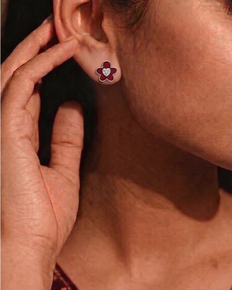 Scarlet Studs in 92.5 Silver