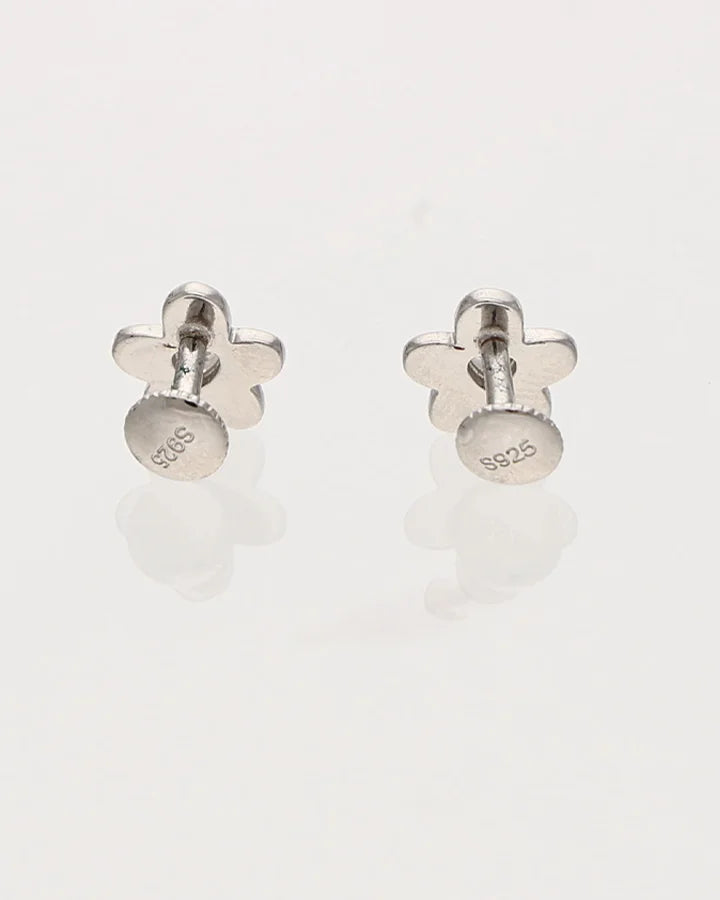 Green Flora Studs in 92.5 Silver