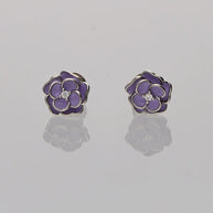 Purple Flora Studs in 92.5 Silver