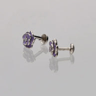 Purple Flora Studs in 92.5 Silver
