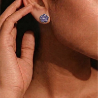 Purple Flora Studs in 92.5 Silver