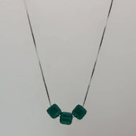 Green Crystal chain  in 92.5 Silver