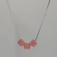 Pink Crysrtal Chain  in 92.5 Silver