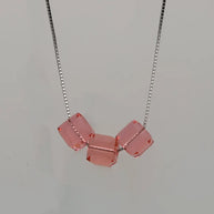 Pink Crysrtal Chain  in 92.5 Silver