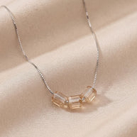 Yellow crystal Chain  in 92.5 Silver