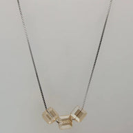 Yellow crystal Chain  in 92.5 Silver