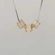 Yellow crystal Chain  in 92.5 Silver