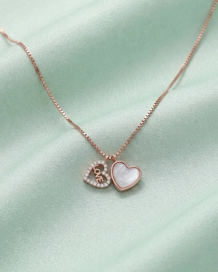 Twin Heart Chain  in 92.5 Silver