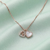 Twin Heart Chain  in 92.5 Silver