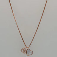 Twin Heart Chain  in 92.5 Silver