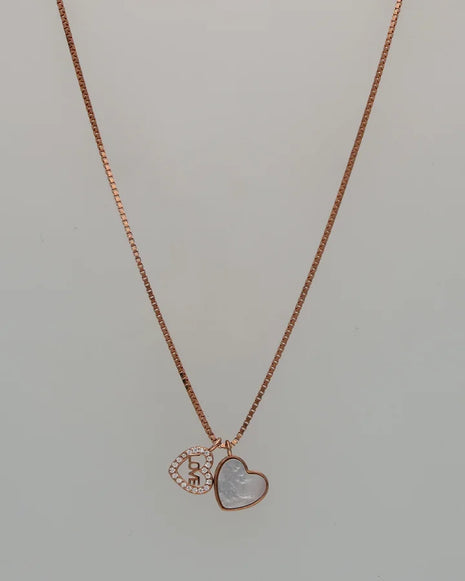 Twin Heart Chain  in 92.5 Silver