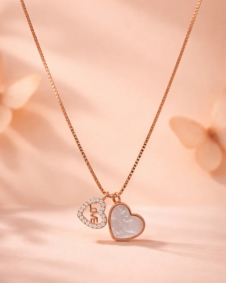 Twin Heart Chain  in 92.5 Silver