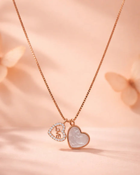 Twin Heart Chain  in 92.5 Silver