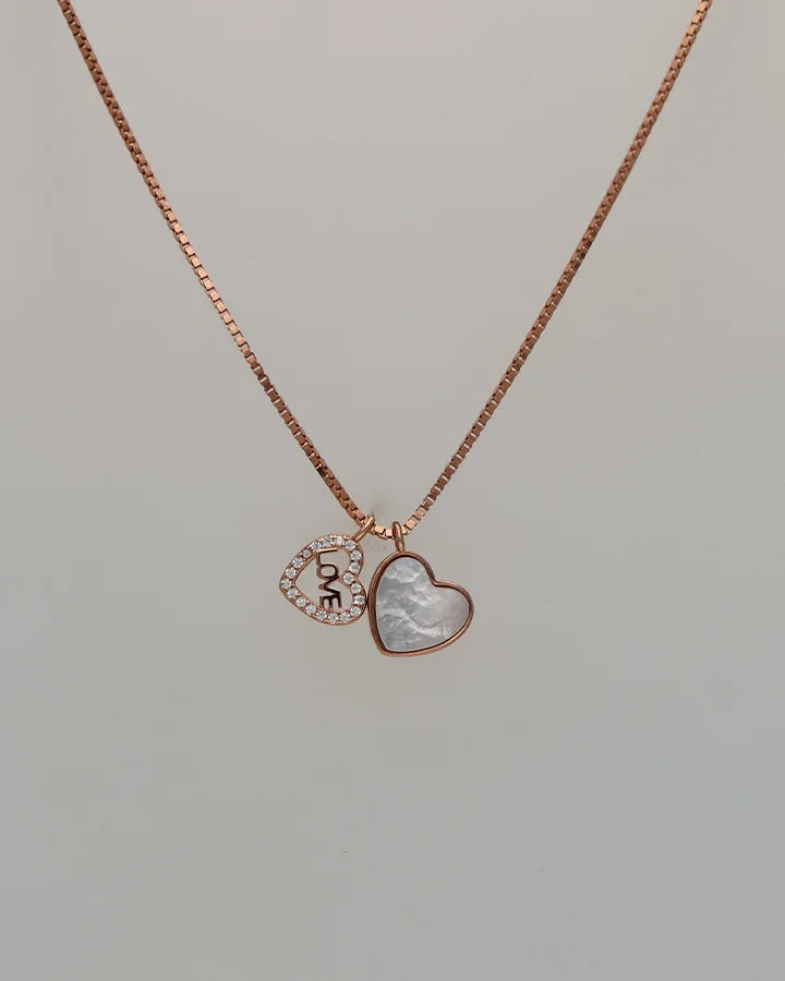 Twin Heart Chain  in 92.5 Silver