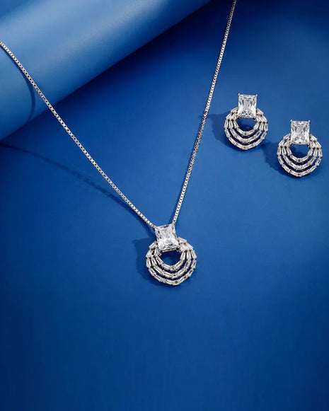 Crystal Charm Duo in 92.5 Silver