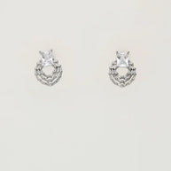 Crystal Charm Duo in 92.5 Silver