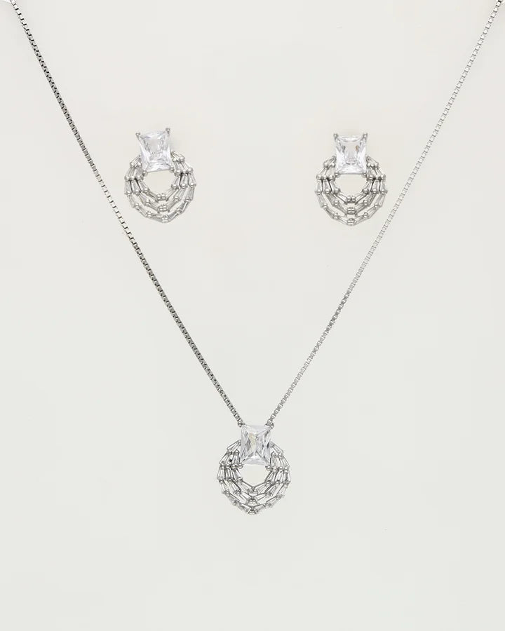 Crystal Charm Duo in 92.5 Silver