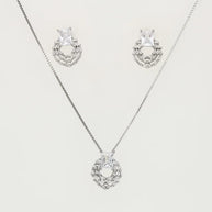 Crystal Charm Duo in 92.5 Silver