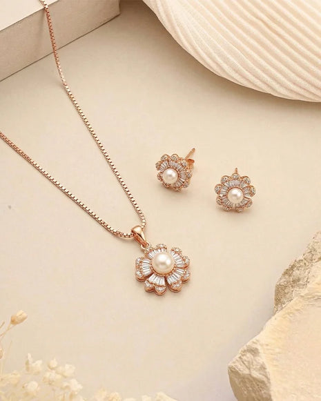 Rose Spark Set in 92.5 Silver