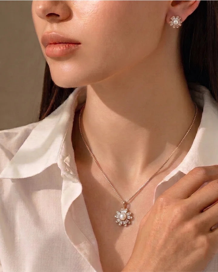 Rose Spark Set in 92.5 Silver