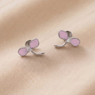 Purple Shine Studs in 92.5 Silver