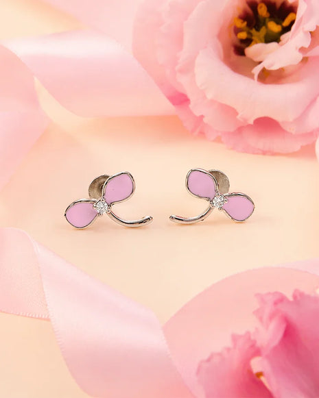 Purple Shine Studs in 92.5 Silver