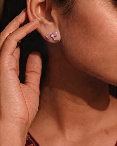 Purple Shine Studs in 92.5 Silver