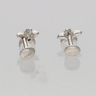 Black Flora Studs in 92.5 Silver