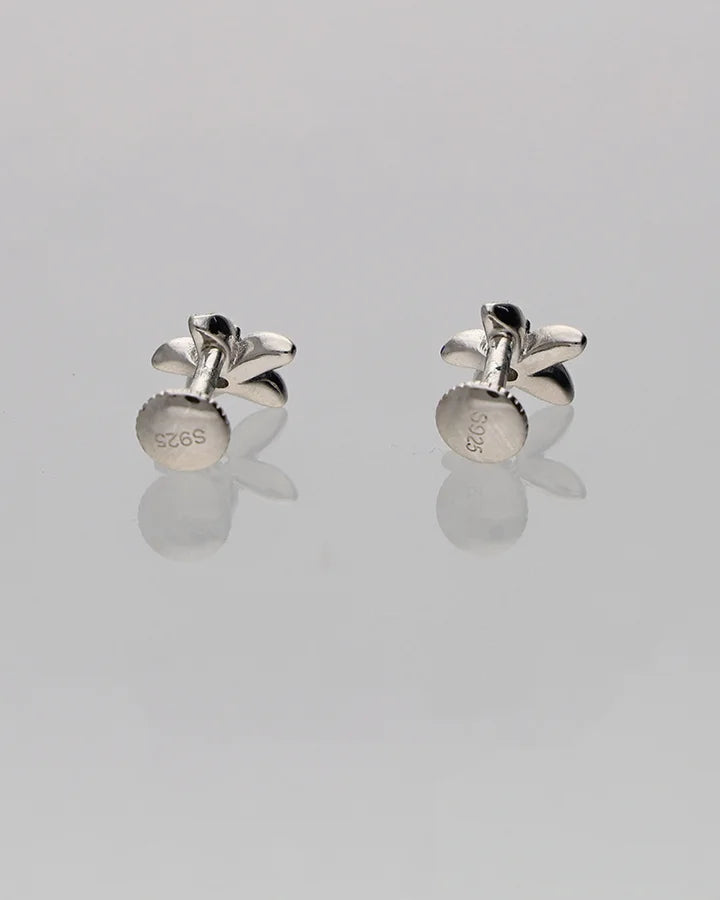 Blue Flora Studs in 92.5 Silver