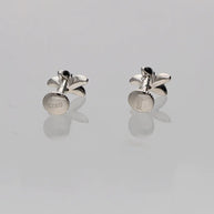 Red Flora Studs in 92.5 Silver