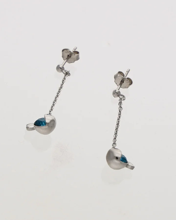 Blue Fish Studs in 92.5 Silver