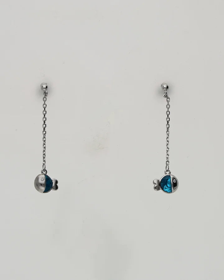 Blue Fish Studs in 92.5 Silver