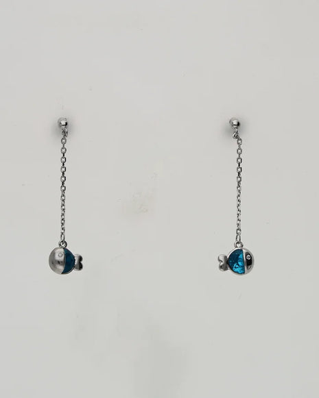 Blue Fish Studs in 92.5 Silver