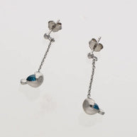 Blue Fish Studs in 92.5 Silver