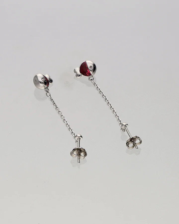 Red Fish Drops in 92.5 Silver
