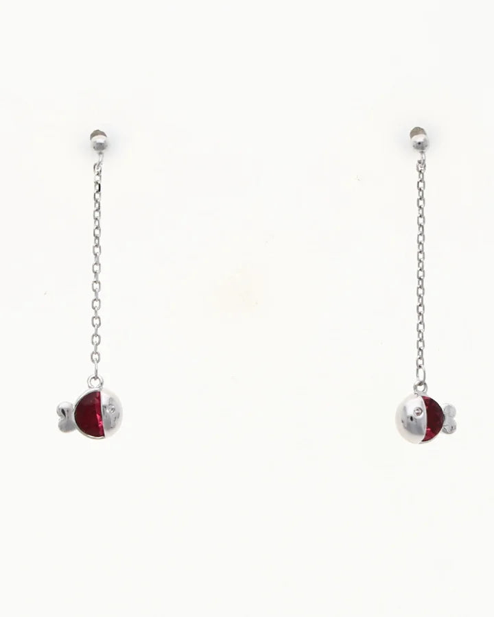 Red Fish Drops in 92.5 Silver