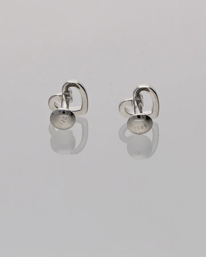 Hallow heart Studs in 92.5 Silver