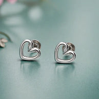 Hallow heart Studs in 92.5 Silver