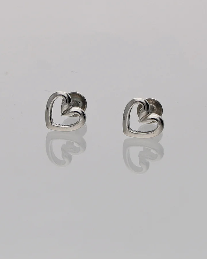 Hallow heart Studs in 92.5 Silver