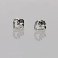 Hallow heart Studs in 92.5 Silver