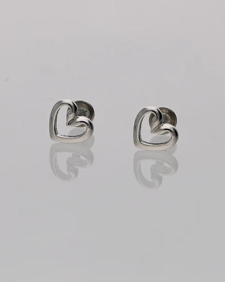 Hallow heart Studs in 92.5 Silver