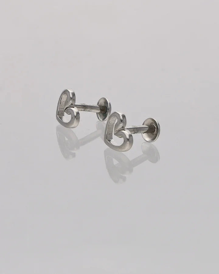 Hallow heart Studs in 92.5 Silver