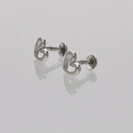 Hallow heart Studs in 92.5 Silver