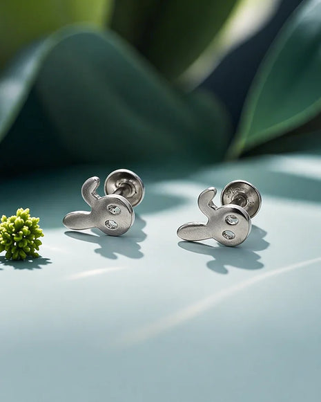 Rabbit Studs in 92.5 Silver