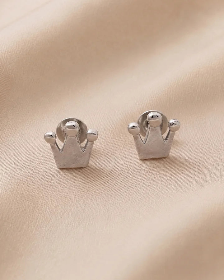Crown Studs in 92.5 Silver